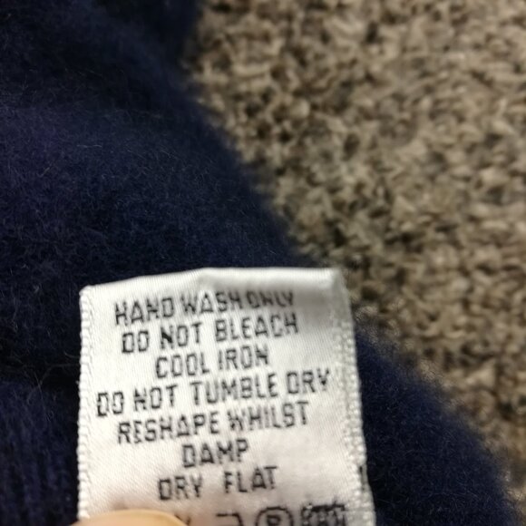 Blarney Woollen Mills Sweater 100% Cashmere V Neck Pullover Blue Womens Large - Picture 9 of 10